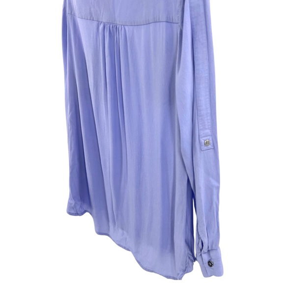 Chico’s L blue purple rayon popover top office lightweight business casual - Picture 3 of 10